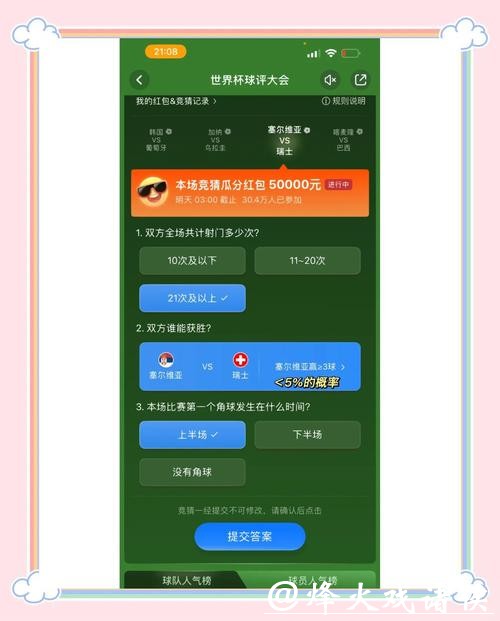 世界杯竞猜平台:每日热门赛事精准推荐 世界杯竞猜平台:每日热门赛事精准推荐